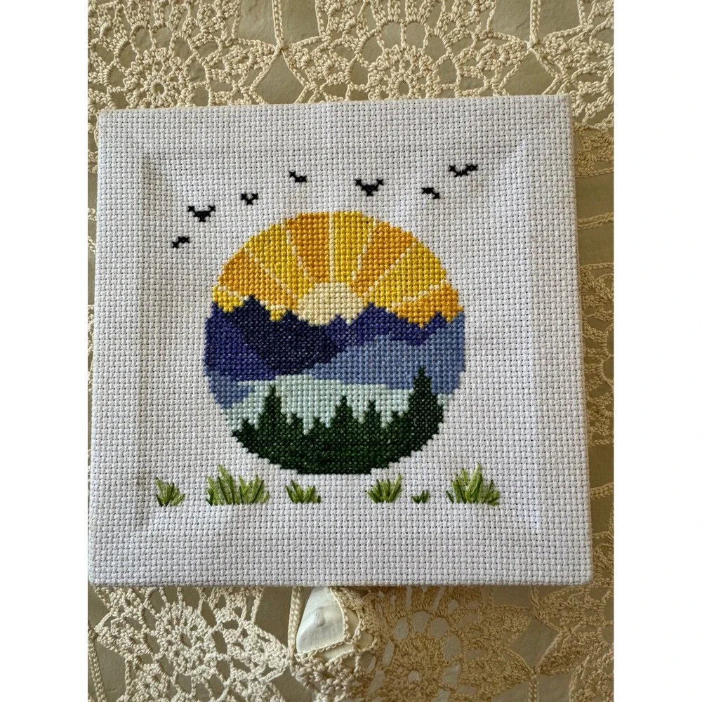 It's‎ a Beautiful Morning…Handmade Cross Stitch Wall Art Sz 5x5